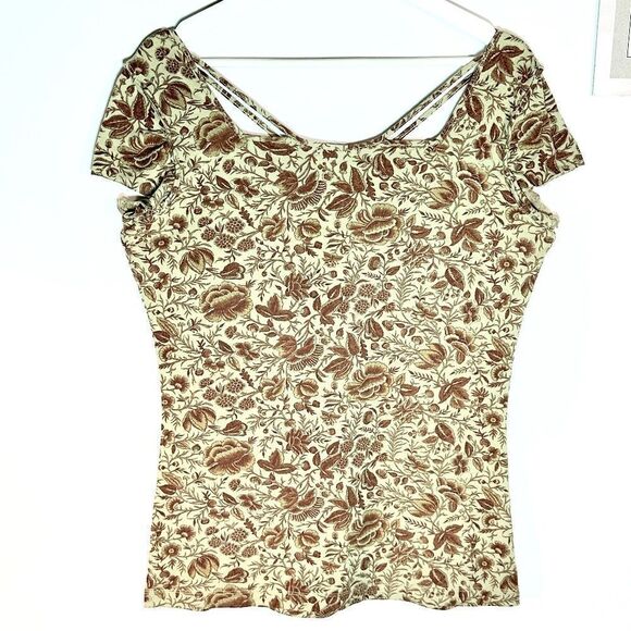 CITY LIGHTS® — Vintage Floral Print TOP — Large - Picture 3 of 10